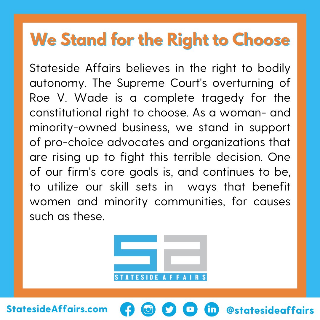 statesideaffair's tweet photo. #StatesideAffairs believes in the right to bodily autonomy. One of our core goals is, and continues to be, to utilize our skill sets in ways that benefit women &amp; minority communities, for causes such as these. #MyBodyMyChoice #BansOffOurBodies #LiberateAbortion #ThriveNJ 1/2 https://t.co/tvmcxjOXP7