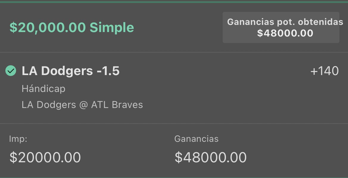 cristobh's tweet photo. Se sufrió pero se gano #Dodgers #apuestasdeportivas #bet365 https://t.co/8skZMn8S0F
