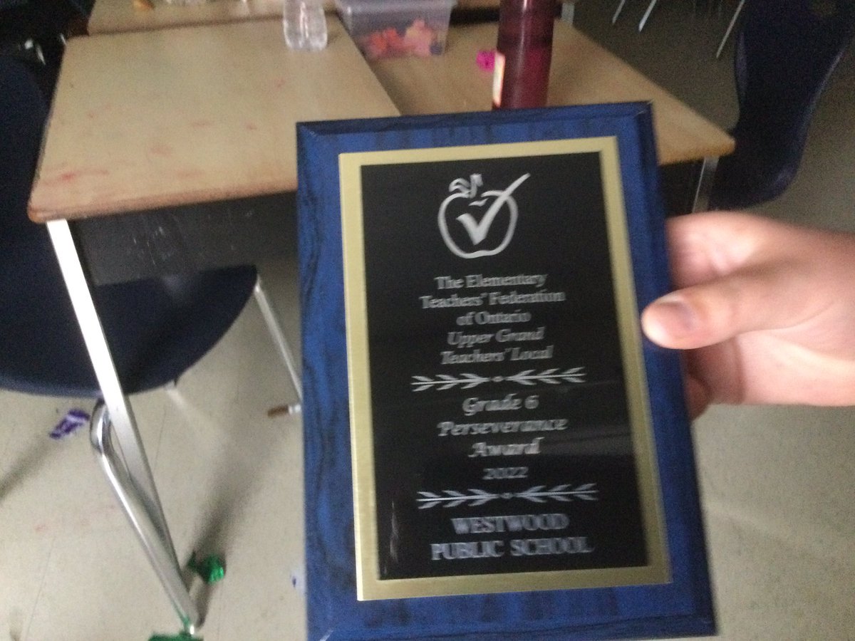 Ms. Walton (@waltonsclass) on Twitter photo The 2022 Grade 6, #ETFO #Perseverance award was given to a well deserved student in the Think Tank <a href="/WestwoodUGDSB/">Westwood PS</a> <a href="/ugdsb/">Upper Grand DSB</a>. We are so proud of you. You will move mountains! You can achieve anything you put your mind too!!! Thanks for all you gave to all the students in class! The 2022 Grade 6, #ETFO #Perseverance award was given to a well deserved student in the Think Tank <a href="/WestwoodUGDSB/">Westwood PS</a> <a href="/ugdsb/">Upper Grand DSB</a>. We are so proud of you. You will move mountains! You can achieve anything you put your mind too!!! Thanks for all you gave to all the students in class!