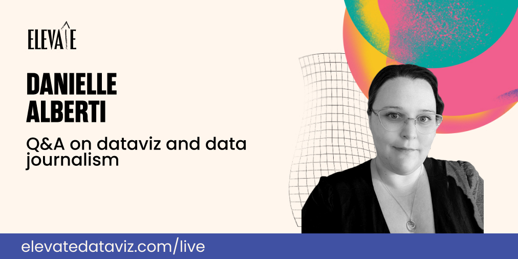 Data_Soul's tweet photo. The @DatavizElevate Twitter account is blocked (☠️) 

So I can't announce it there BUT our surprise guest for #ElevateLive tomorrow is @DanielleAlberti, Data Visualization Editor at Axios who leads a team of visual journalists that produce charts, maps, and infographics. !! ✨📣 https://t.co/GP13mhKCvy