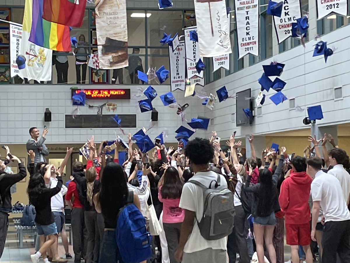 Last day of classes!  Grades 9,10,11-see you next year! Graduates-go and do great things!  #OLMC #COURAGE #GRADS