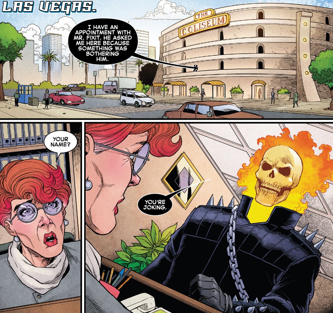 GG_Marvelous's tweet photo. New Fantastic Four #1 - "Hell in a Handbasket" (2022)
written by Peter David
art by Alan Robinson &amp; Mike Spicer
#FantasticFour #marvelcomics #Ghostrider #ComicArt #alanRobinson #MikeSpicer #comics https://t.co/VtINZ9lXcR