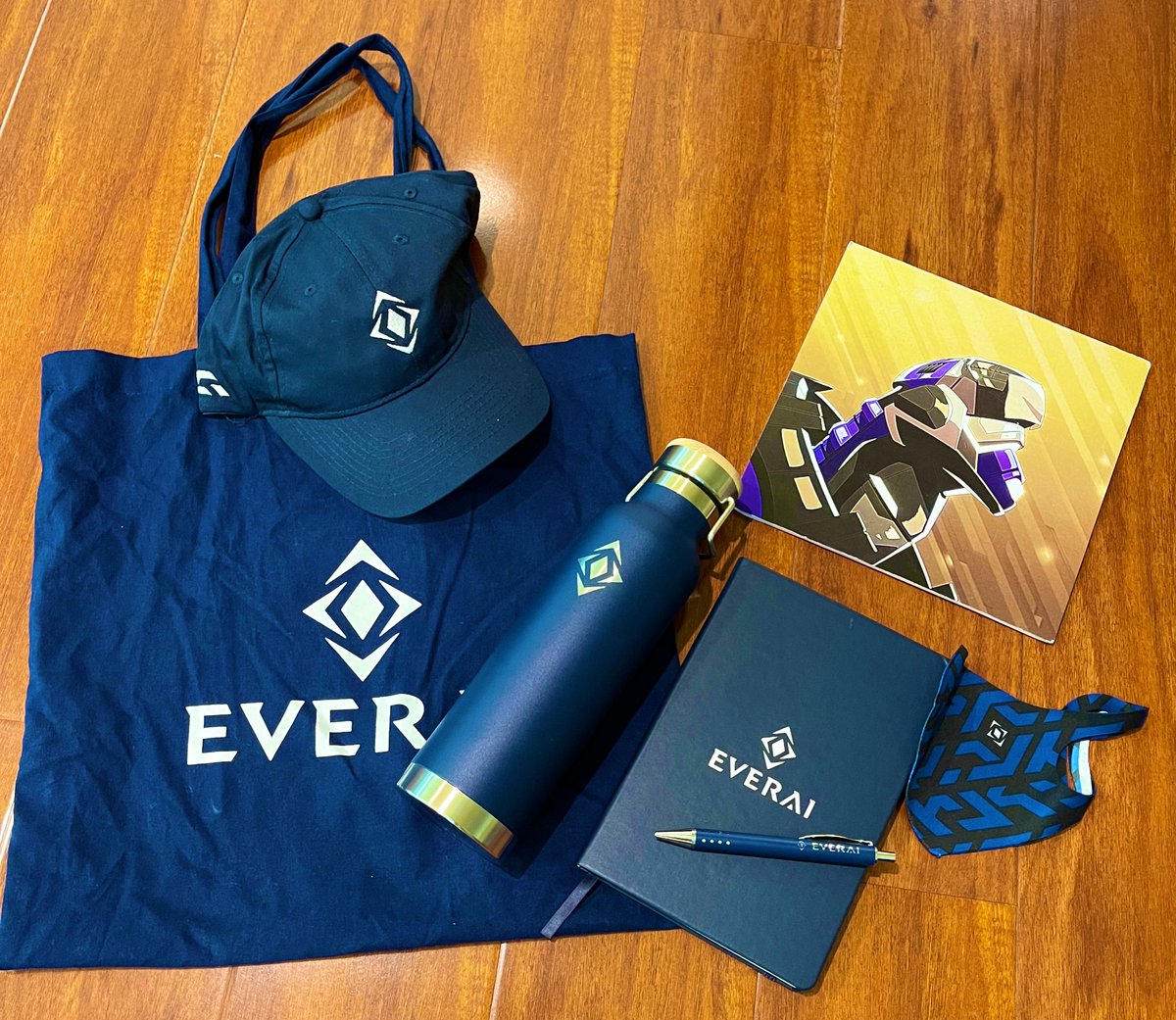 kingsontse's tweet photo. Thank you @TheEverai for the goodie bag. It’s honestly the best merch set I got from #NFTNYC week. Great job team! #everai #NFTNYC2022 https://t.co/grZYOMt40q