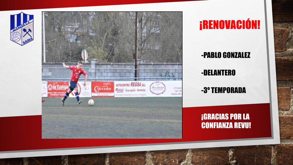 AlcazarCF's tweet photo. ¡RENOVACIÓN! 🔴🔵

Pablo González y Aarón Gutiérrez renuevan el compromiso con nuestro club una temporada más.

Ambos cumpliran su tercera temporada defendiendo nuestros colores.

¡Muchas gracias por la confianza chavales!

#SomosAlcázar
#Desde1954 https://t.co/s5hA7rlETX