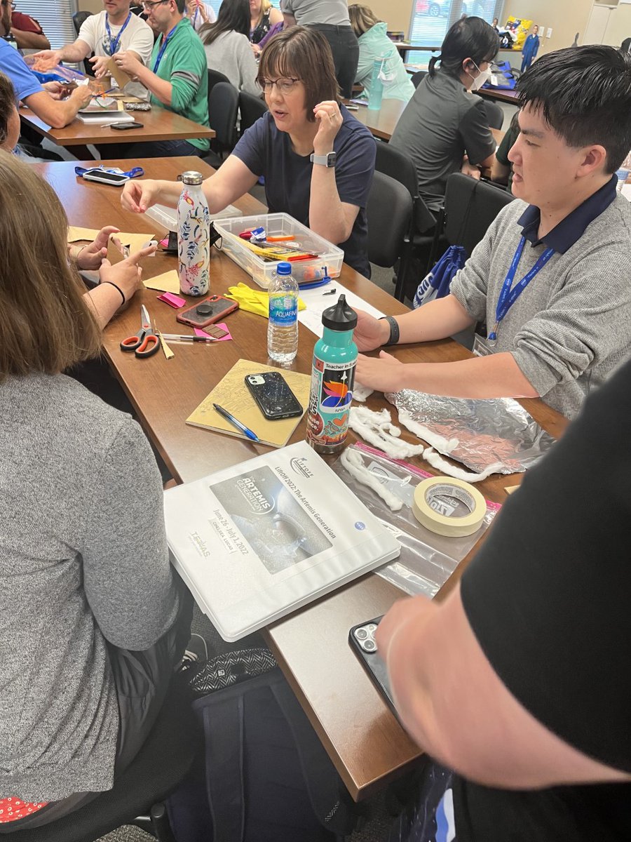 TexasSpaceGrant's tweet photo. Heat Shield Activity for our #LiftOff2022 teachers with Veronica & Brandon Hargis from @NASA_Johnson. #professionalworkshop #STEMeducation #handsonactivities https://t.co/IRPREThYOs