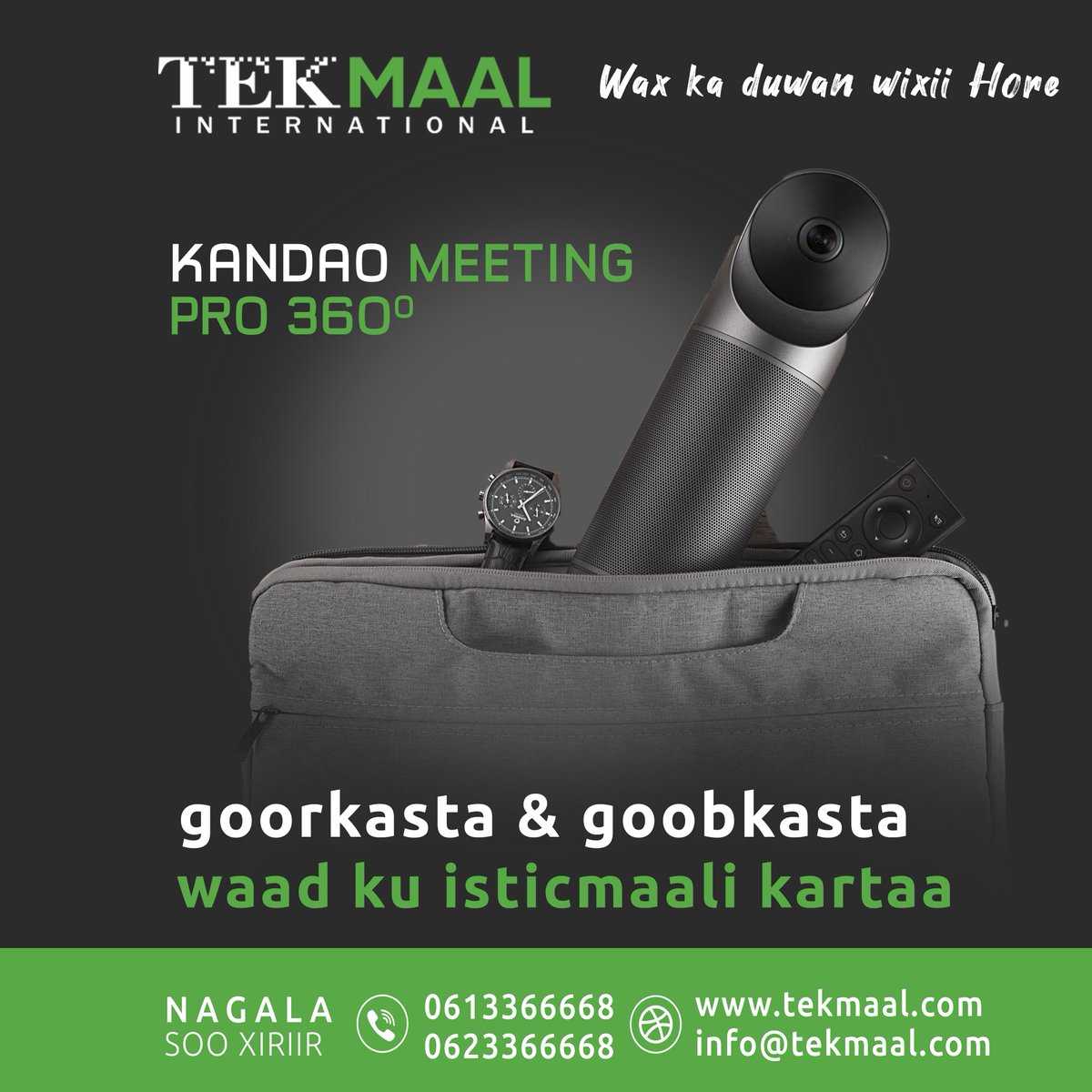 TekMaal's tweet photo. Kandao Meeting Pro is an AI-based 360° video conferencing device, which equipped with 360-degree lens, Omni-directional audio system, Hi-Fi Speaker, and built-in android system. Kandao Meeting Pro is designed to be four-in-one for being the most powerful one.
