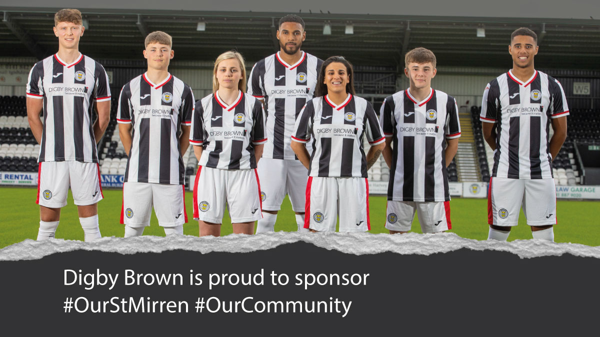 DigbyBrownLLP's tweet photo. Honoured to see our logo front and centre on the strips worn by ALL PLAYERS within the @saintmirrenfc family β½
As proud main sponsors, we look forward to supporting #OurStMirren and wish ALL the players the best of luck for the 2022/23 season!
#OurTeam #OurStrips #OurCommunity https://t.co/ocPzSsb5jY