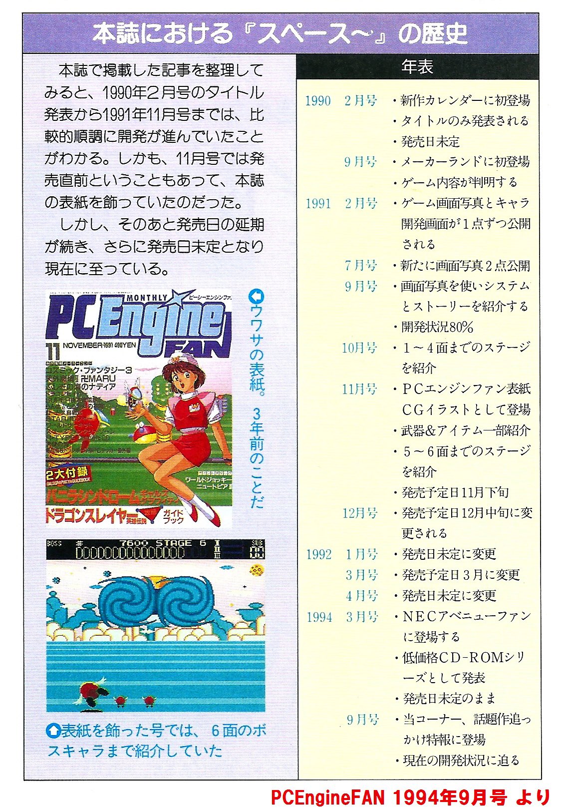 「ｐｃエンジン　ちらし　スペースファンタジーゾーン」 チラシ ポストカード付き新品未開封レア スペースファンタジー