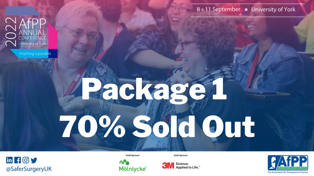 SaferSurgeryUK's tweet photo. Time is running out to get a Package 1 Ticket to #AfPPConf2022

Package 1 includes:

🎓 Up to 12 CPD Hours 
🍴 3 Days of Meals and Refreshments 
💤 3 Nights Accommodation
🚗 Free Parking

and most importantly...

💃🕺 A ticket to our Gala Dinner 

https://t.co/zqHdO94jAU https://t.co/fqZZ52cFEg