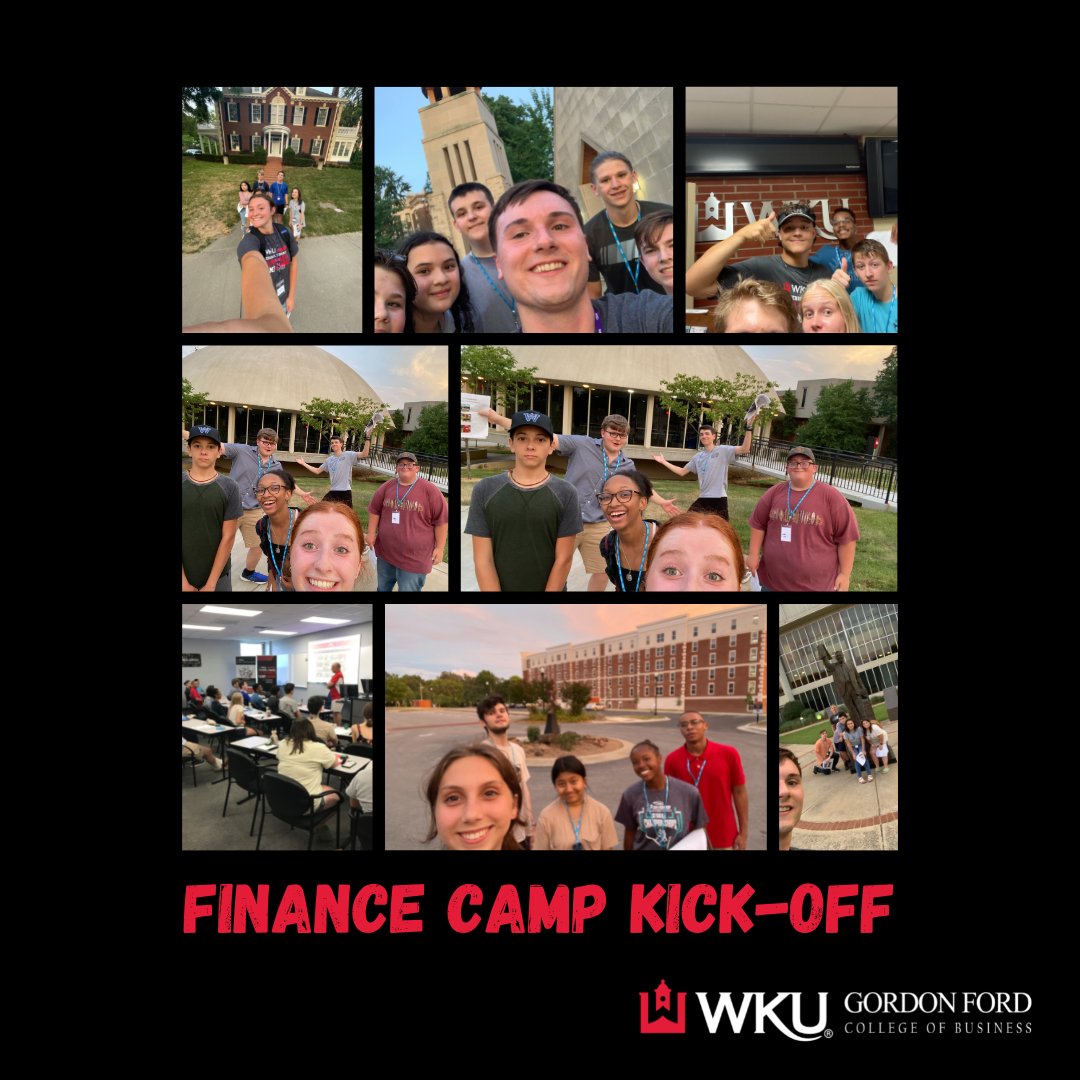 WKUGordonFord's tweet photo. Day 1 ✅

Our Personal Finance Summer Camp participants  had a successful Day 1. They settled into the dorms,  were welcomed by Dean Shook and explored the Hill in a picture scavenger hunt. 

#wku #youbelongatgfcb #financecamp https://t.co/e5Pk2APiEz