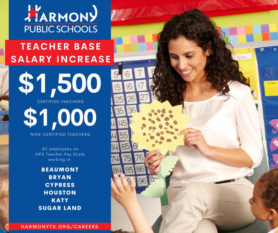 More great news from Harmony Public Schools! Teachers will receive a pay increase!
#dedicatedstaff
