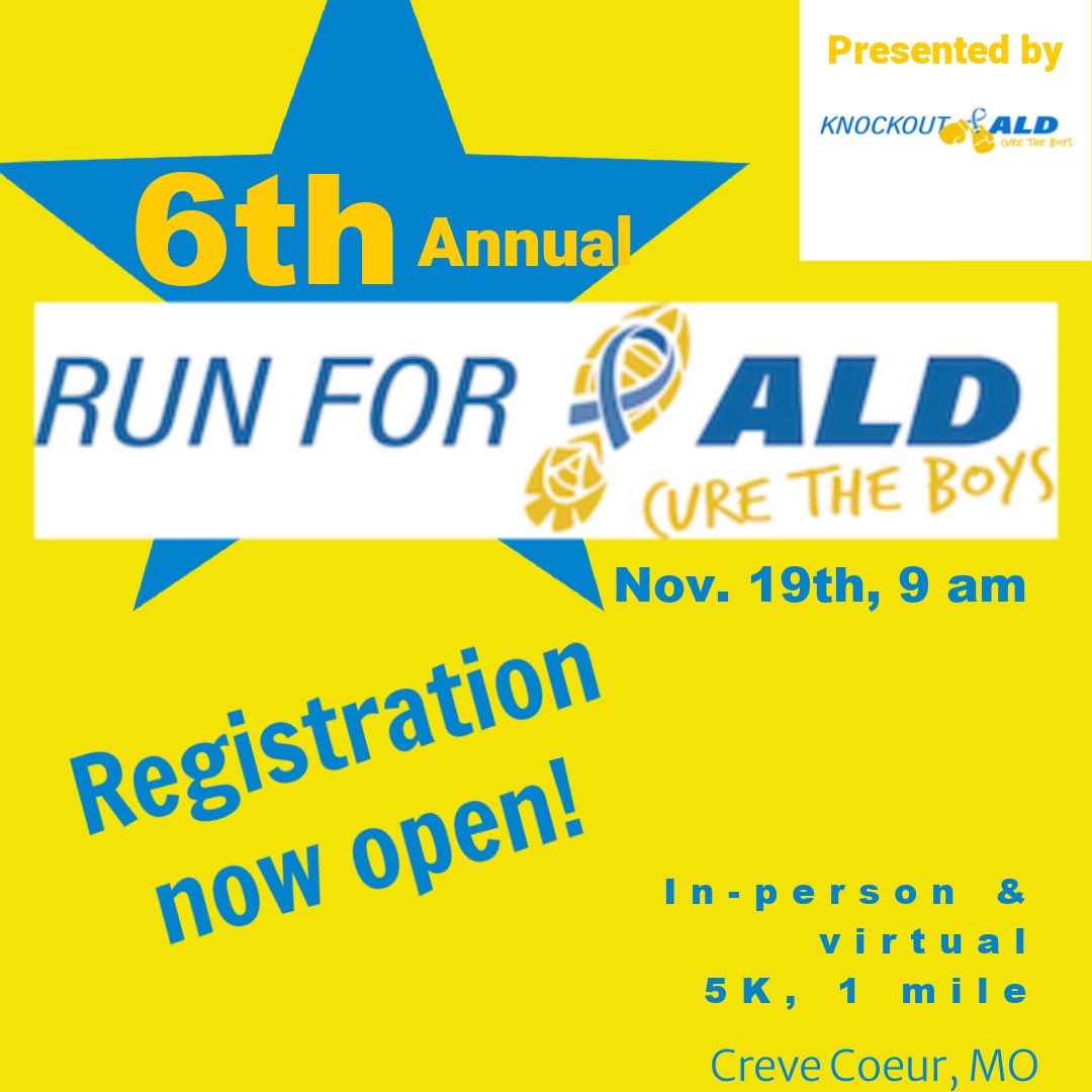 JuliePurschke's tweet photo. 💙6th Annual Run for ALD, Cure the Boys 2022 event registration now open! Sign up to join us in person or virtually, form a team, make a donation…all funds go to support ALD research at the University of Minnesota https://t.co/kkNqbInigN   
 #knockoutald https://t.co/BPixurm2xX