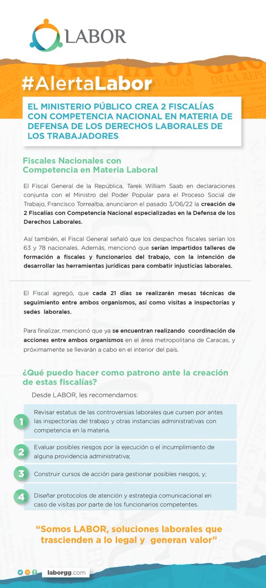 LaborGG's tweet photo. #AlertaLabor: Ministerio Público crea #FiscalíasNacionales con competencia en materia laboral. https://t.co/kgxpXumV01