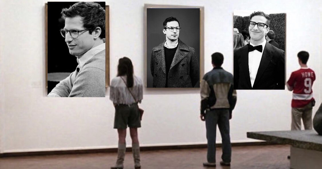 sambergcomfort's tweet photo. andy samberg is the work of art https://t.co/oZW3kqSuIz
