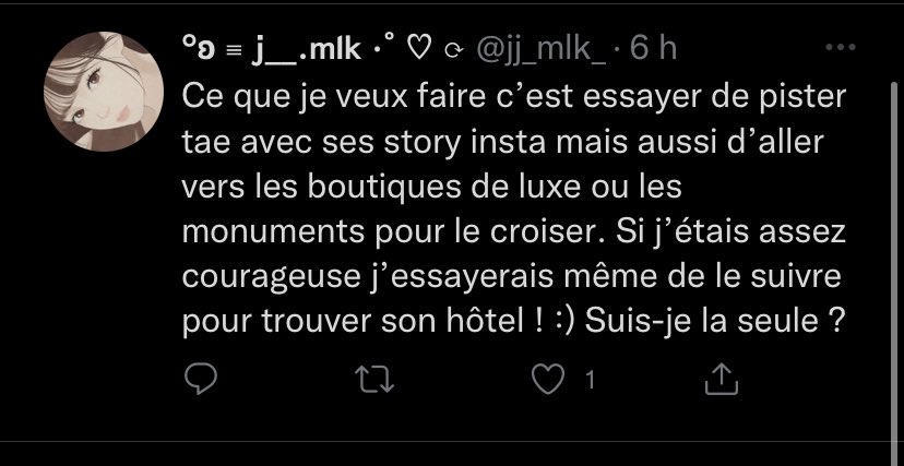 peonieschx's tweet photo. y en a marre de ce genre de crasseuses comme fan de kpop, c’est deguelasse et malsain de vouloir suivre une personne qui souhaite PROFITER de son séjour à l’étranger #celinenumero #TAEHYUNGxCeline #taehyungfrench https://t.co/jIMBprDx6j
