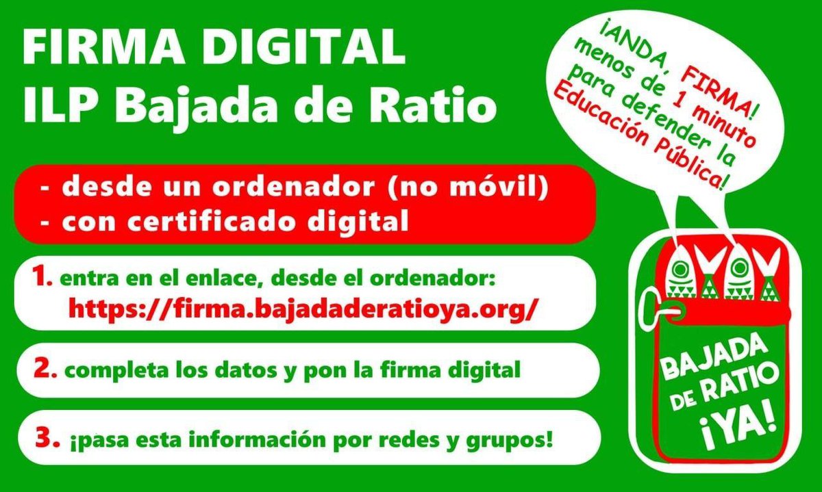 MalagaUstea's tweet photo. ⚠️ En estos días de curso, sin alumnado y de demasiada burocracia en el ordenador... ¡Saca 1 minuto para firmar la ILP online!

➡️ Entra en el enlace: https://t.co/OXl6W7IK5J

📝 Completa un breve formulario con tus datos y firma con el certificado digital
 ¡Pásalo! Gracias https://t.co/lDaKqXBcZ3