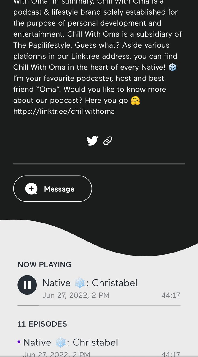 chillwithoma's tweet photo. #chillwithoma

Counting down in seconds and minutes!!!! 

What platform will you be listening to our podcast on? 

[PS subscribe to our newsletter to get early access to our podcast episodes, blogs etc] 🌝🤭 https://t.co/3v6mE5UE4J