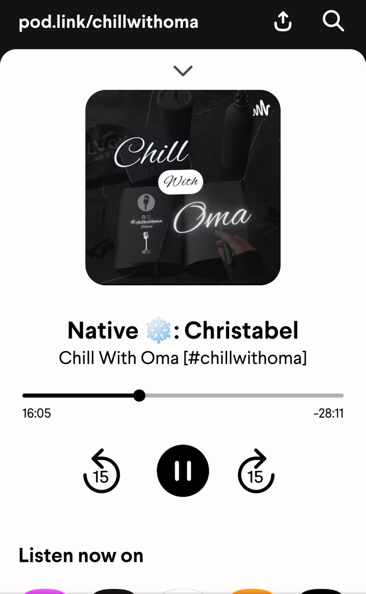 chillwithoma's tweet photo. #chillwithoma

Counting down in seconds and minutes!!!! 

What platform will you be listening to our podcast on? 

[PS subscribe to our newsletter to get early access to our podcast episodes, blogs etc] 🌝🤭 https://t.co/3v6mE5UE4J