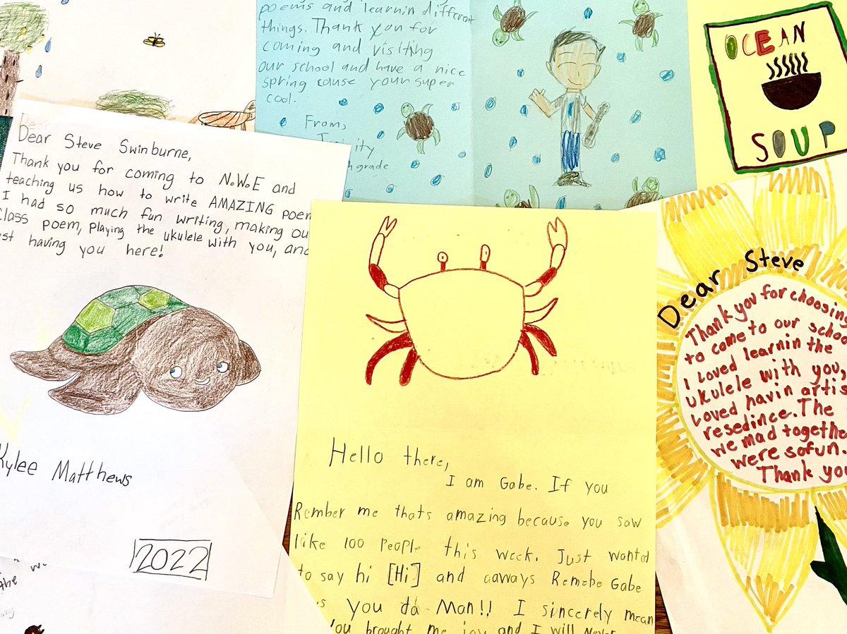 steverswinburne's tweet photo. My last batch of kid letters and I’m in awe of their coolness. These notes are full of joy, humor, and heart. #kidlit #studentletters #authorvisits #schoolvisits https://t.co/ARep0sV3xS