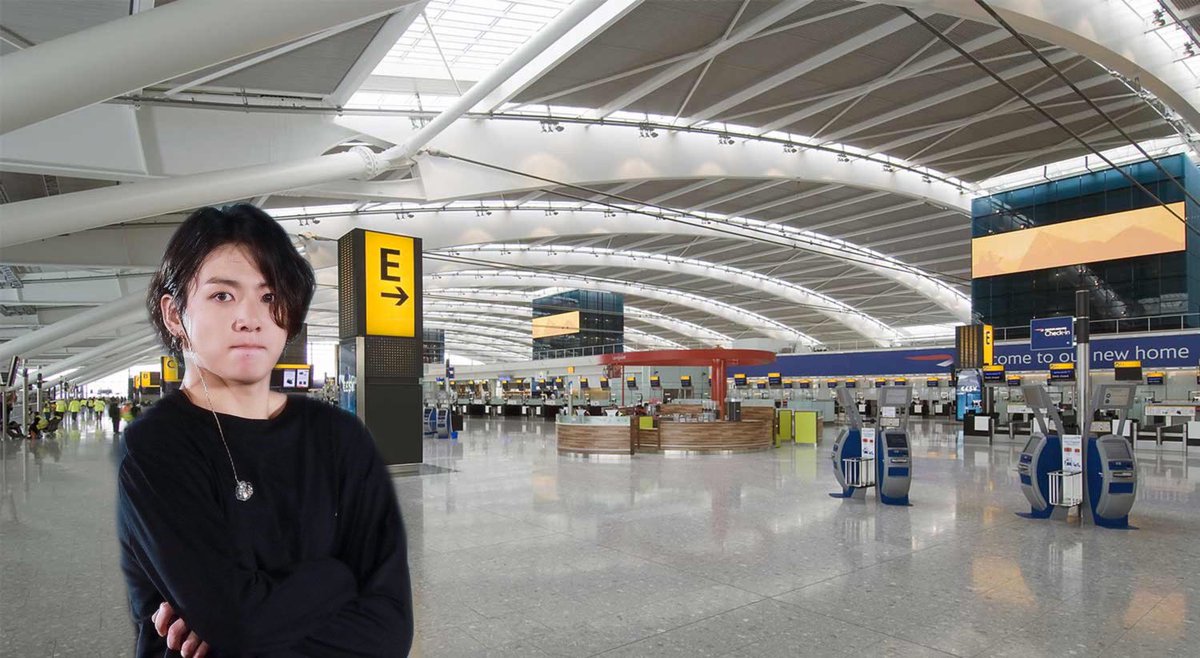 taegooky's tweet photo. [BREAKING NEWS] Jeon Jungkook is waiting for Kim Taehyung at incheon airport https://t.co/Vf5BMCeksL