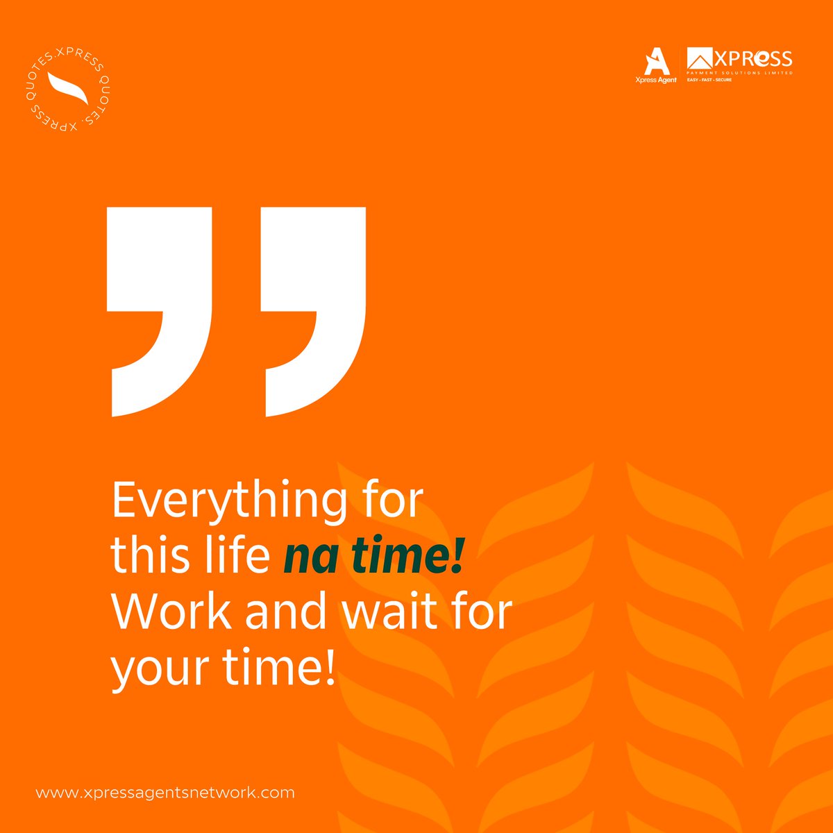 XpressAgent's tweet photo. Turn by turn, your time go come.
Continue your hustle, e go pay.
#mondaymotivation #xpressagent #hustle #pos #epayments https://t.co/JrPaHLTkFW