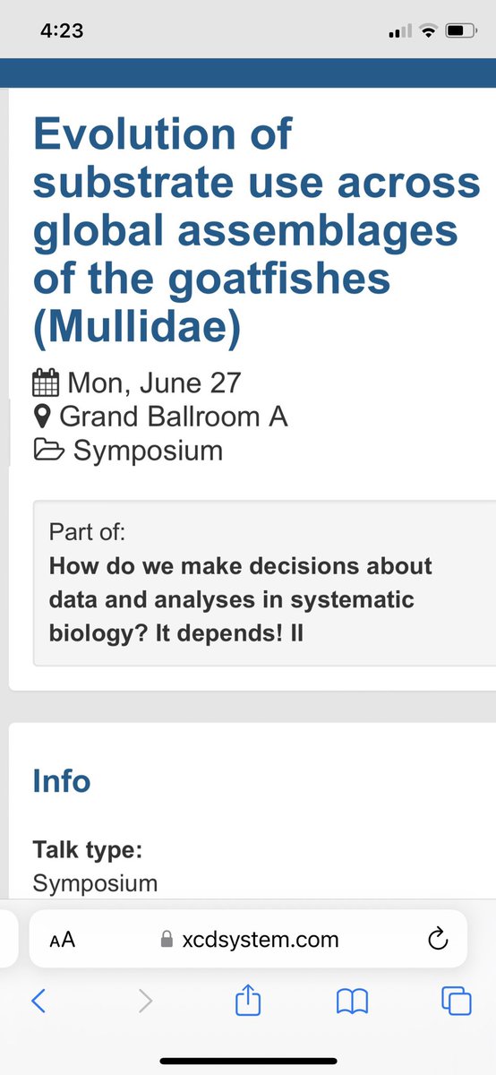 Almost time for goatfishes! Go and see <a href="/ChloeLikesFish/">Chloe Nash, PhD</a> representing our lab and talking about complex analysis of #phylogenomics, #morphometrics, and #biogeography in crazy fishes with barbels in the #ItDepends symposium. #Evol2022
