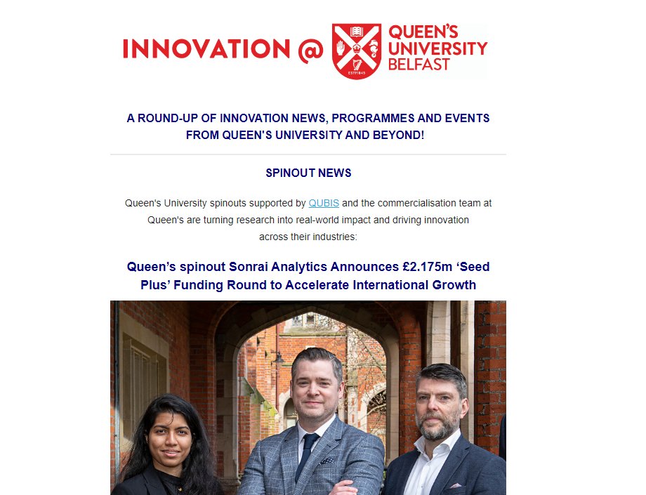 📢The latest Innovation@Queen's newsletter is out now! Read below to get a round-up of the latest innovation news, programmes and events from @QUBelfast and beyond! READ: 👉mailchi.mp/qub/innovation… #Innovation Share and subscribe!