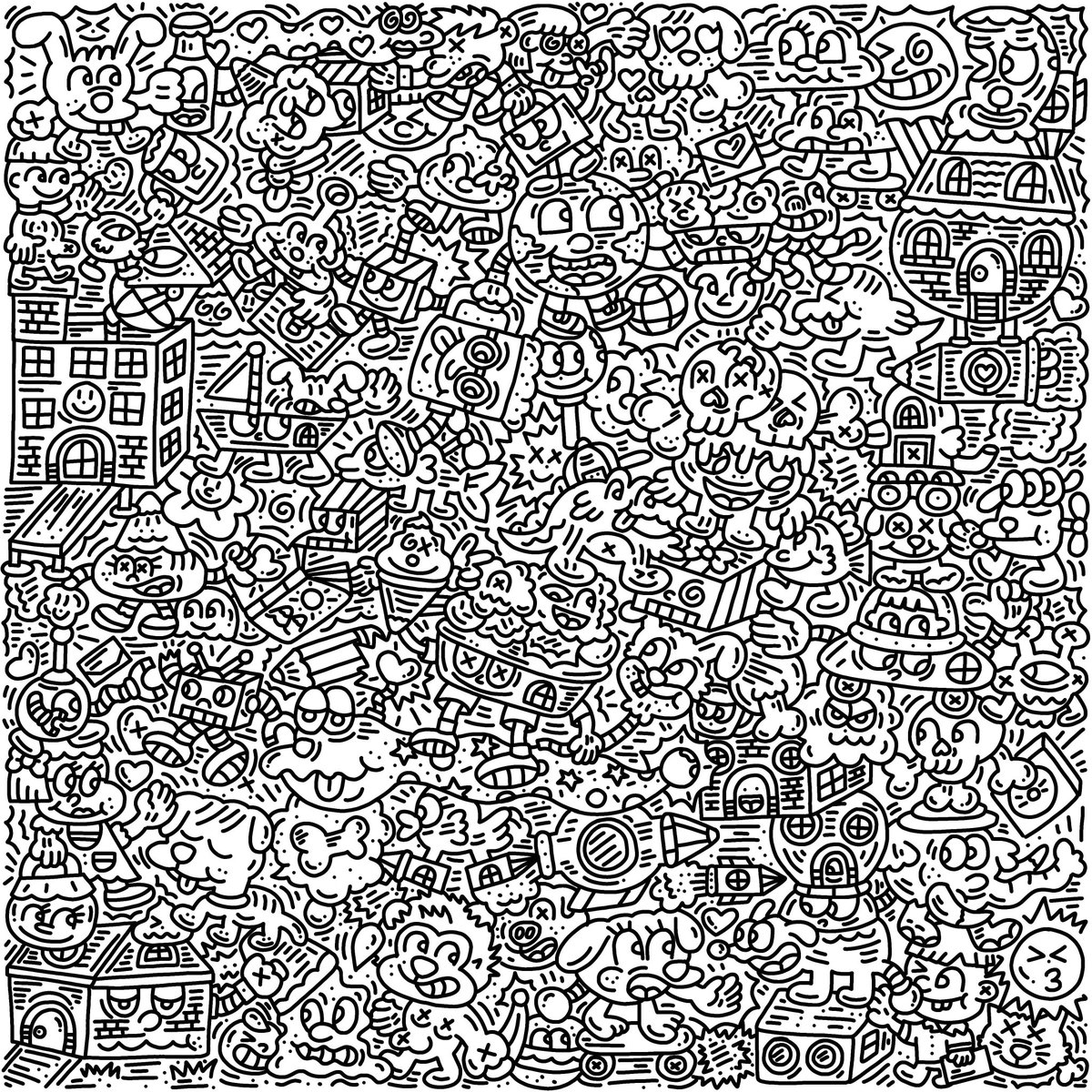 The Doodle Story Finger Drawing (Black)
My Doodle Artwork Were Sketched By My Finger Every Single Pieces. Available on Opensea Price 0.035 - 0.085 $ETH

opensea.io/collection/doo…

#ETH #Ethereum #NFTCommunity #NFTCollector #Cartoon #Doodle