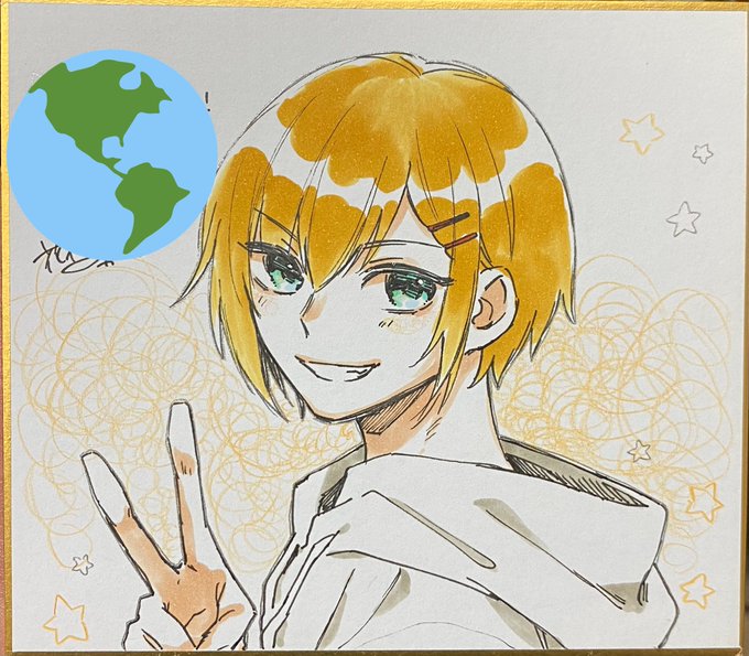 友人にあげた過去の創作キャラくん色紙〜 