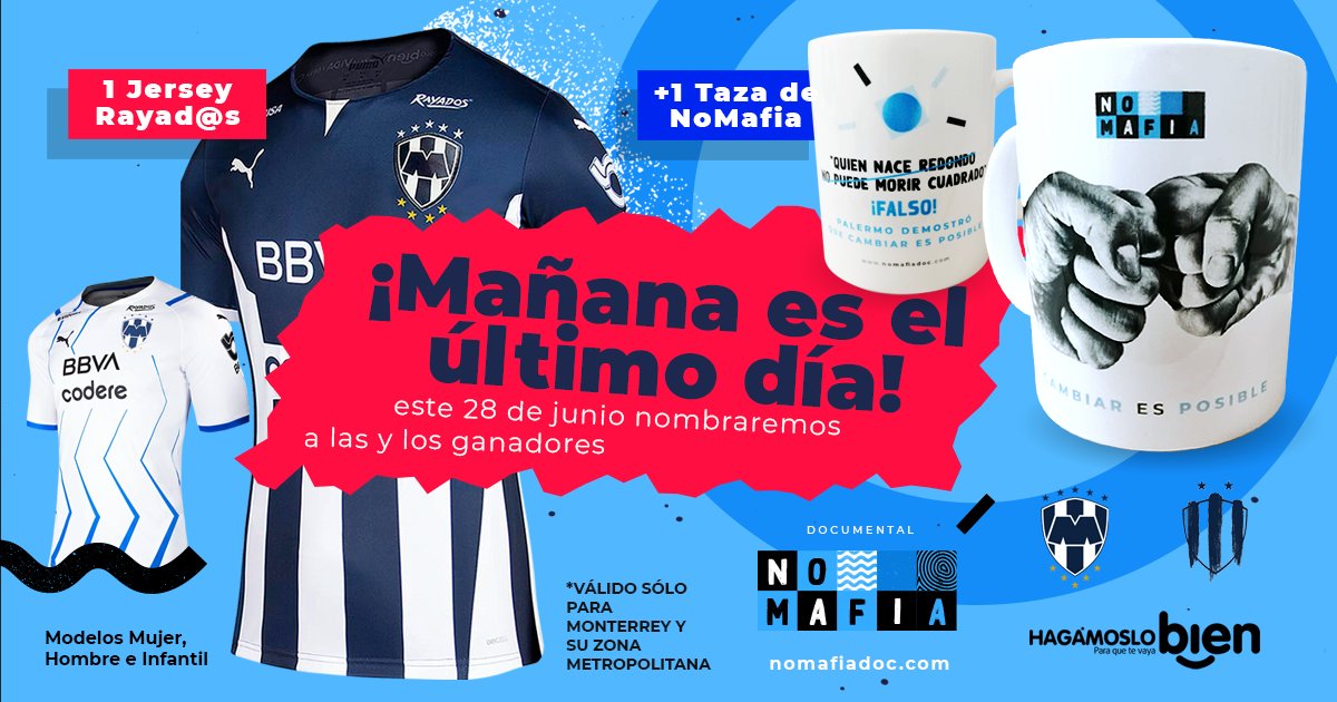 NoMafiaDoc's tweet photo. ¡Última oportunidad para participar!

#Gana
👕 una playera de @rayadas @rayados 
☕️ y una taza de #NoMafia

+Síguenos en Instagram y descubre cómo 

👁 Búscanos como @NoMafiaDoc https://t.co/gafvU9MOT1