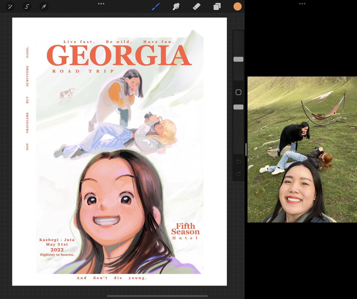 ปลายเดือนที่แล้วไปเที่ยว Georgia กับเพื่อนมา สนุกมากก วิวสวยเกินจะบรรยาย เพื่อไม่เป็นการเสียเที่ยวเลยเอาโมเมนต์ที่เพื่อนแอบเอามือถือไปเซลฟี่มาวาดเก็บตก 🤣