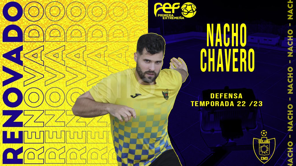 SolanaEMD's tweet photo. 📰 RENOVACIÓN

▶ El proyecto de la próxima temporada sigue asegurándose aroma a Solana.

📝 Nacho Chavero @nachochavero4 renueva con el equipo por una temporada más.

⚽ Su aportación a la defensa y al vestuario son fundamentales para conseguir los retos marcados.

#Amarillos🟡 https://t.co/UeqJ8oB527