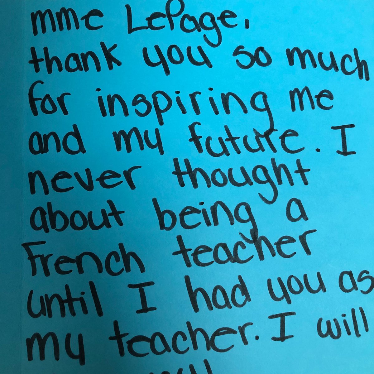 Mme_LePage's tweet photo. This is the highest compliment you can get. I love my job and am so glad that I can have this impact, it means the world to me. https://t.co/IHJwYnFpmU