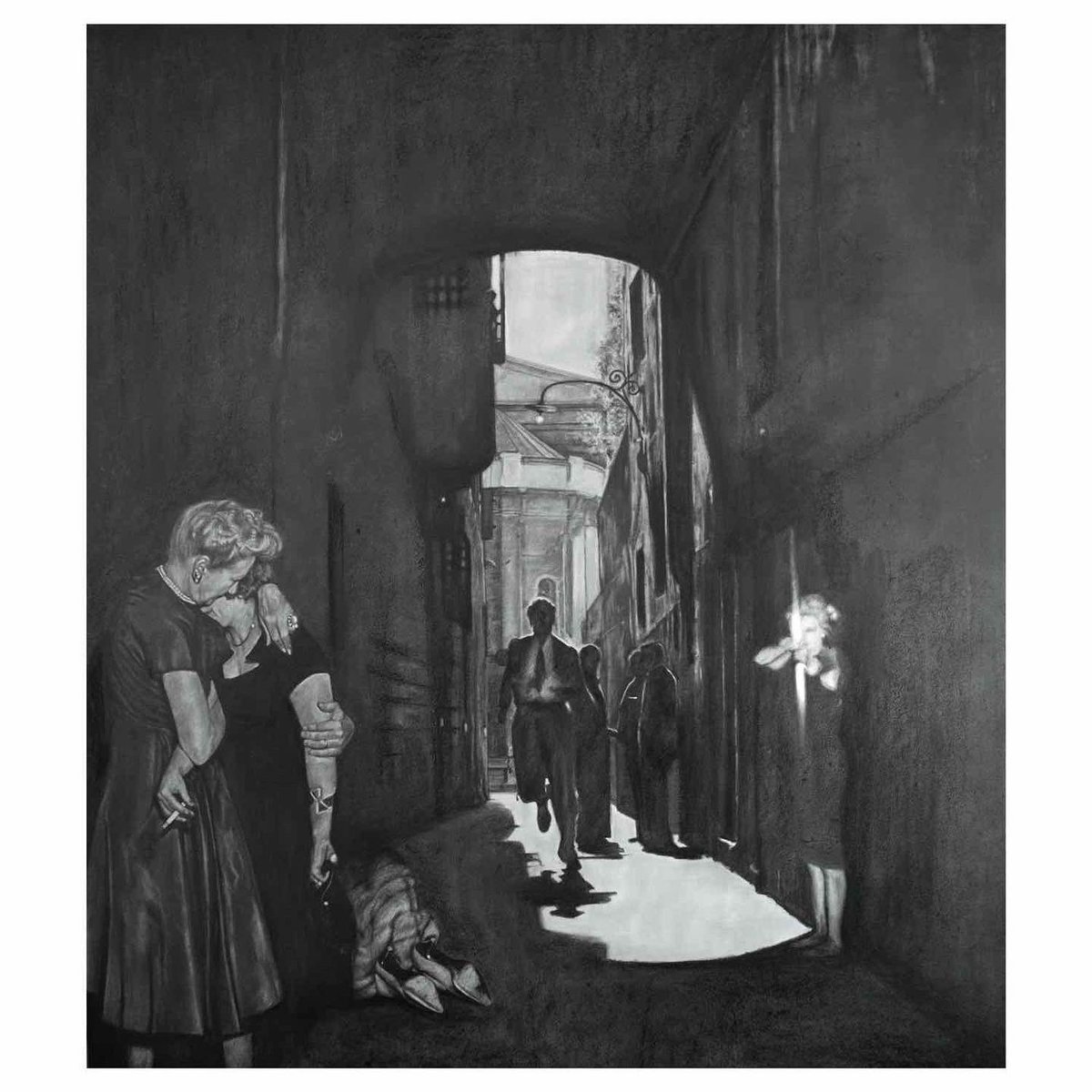 ninamaefowler's tweet photo. This new large-scale drawing ‘I Walk Alone’ goes on exhibition in Berlin this Thursday ::: see you there? artnow Gallery  #pencilonpaper #graphitedrawing #tallulahbankhead #heddahopper #marlenedietrich #douglasfairbanksjr #anitaeckberg https://t.co/yT9g7WR6N4
