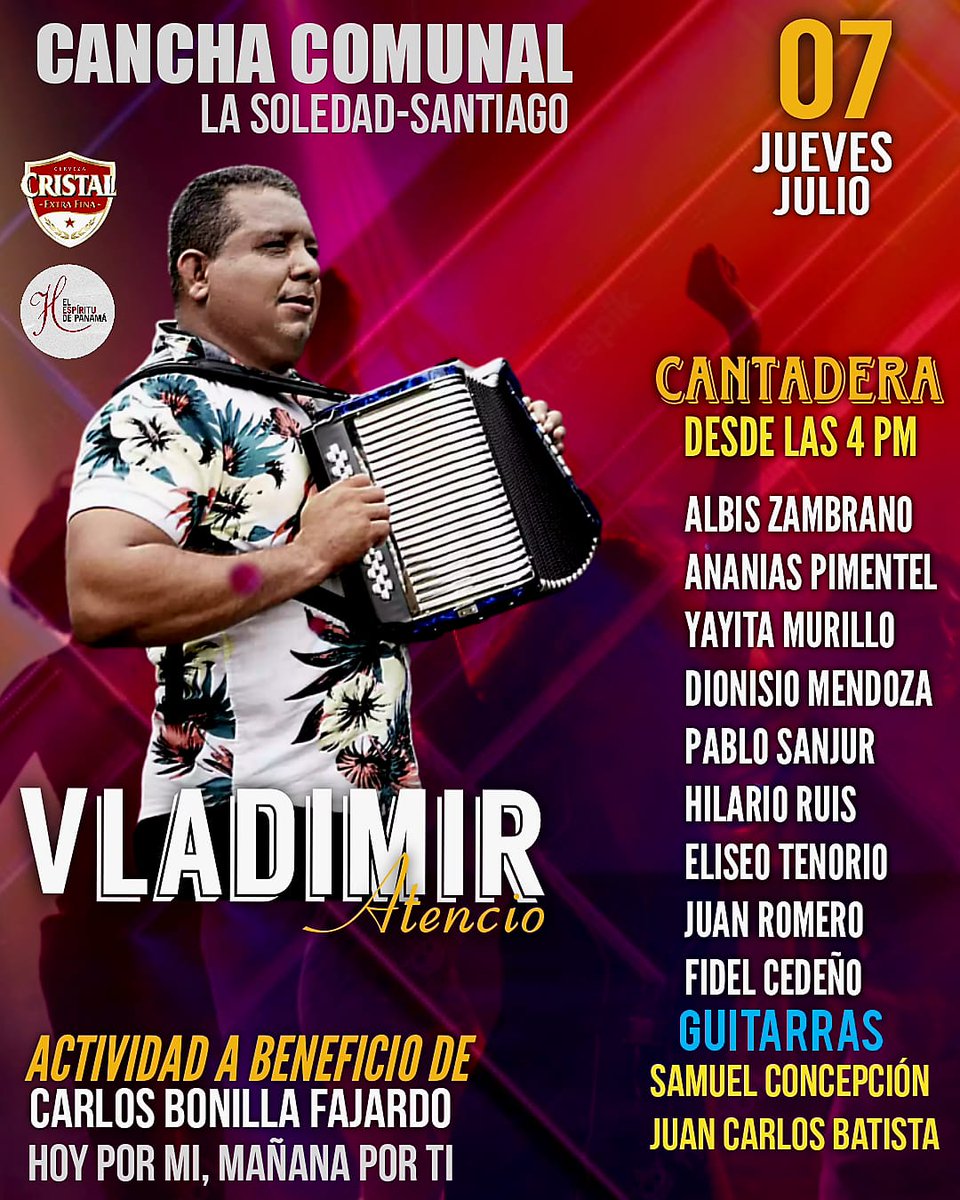 elbreak507's tweet photo. Buen dia a todos nuestros seguidores !!!! Apoyemos esta noble causa y ayudemos a nuestro amigo CARLOS BONILLA FAJARDO !!! Los esperamos !!!!! #retwitea https://t.co/uTZGpQYvop