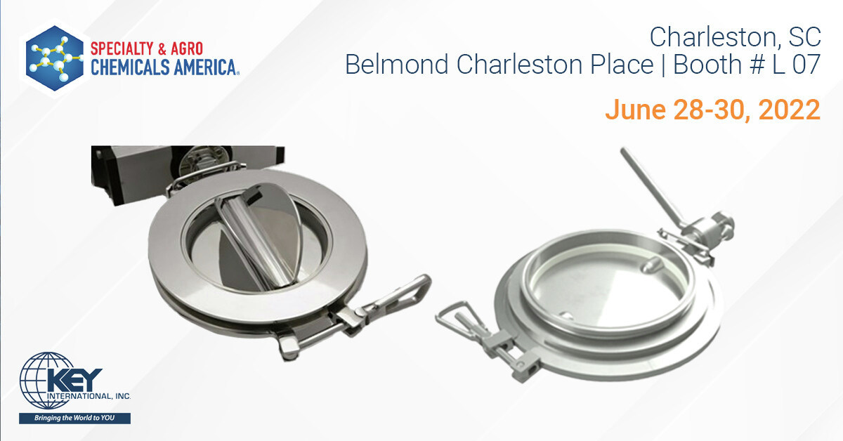 KeyIntlInc's tweet photo. Specialty & Agro Chemicals America starts tomorrow!
Stop by booth #L07 where we'll have displays of our CORA Ultra-Sanitary Butterfly Valves. Read our blog with more details about the event: https://t.co/dglbDJ2YBs
#FineChemicals #ChemicalsIndustry #PowderTransfer https://t.co/i4OypBCeyM