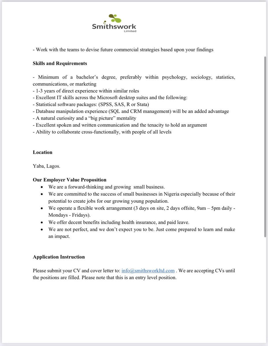 CaptJamyl's tweet photo. Job job job, if you don’t qualify, tag who qualifies. 
Someone might need this. Remember no SHORT-HAND write ur sentences in full. “I cnt b dfendin u alwys 🤣🤣🤣 as ur refree…”

Junior Research Analyst &amp; Junior Business Analyst send application to info@smithsworkltd.com https://t.co/480el9LNMF