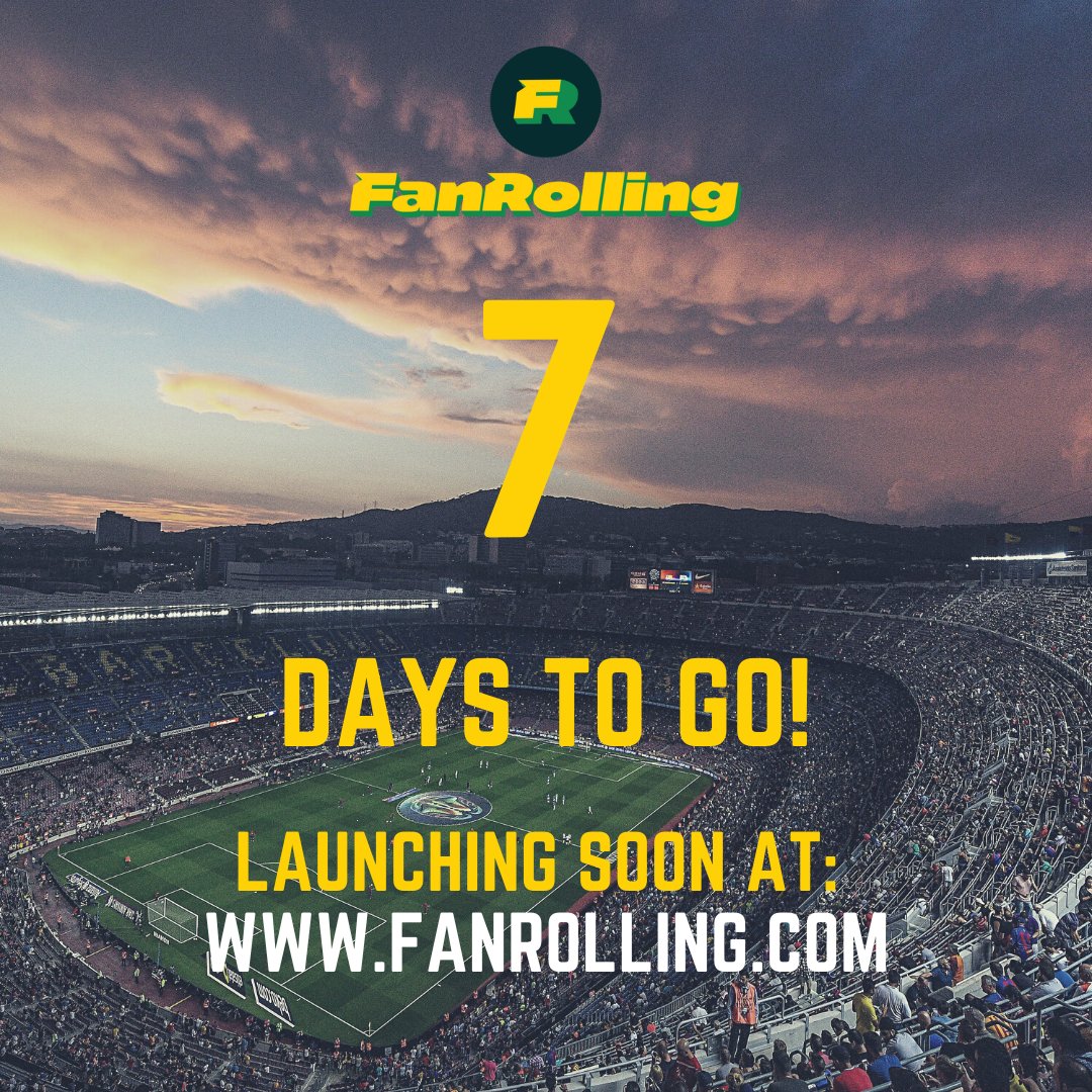 fanrollingcom's tweet photo. Almost there! The future of sports will launch in 7 days! 
#fanrolling https://t.co/JmS8opdogr