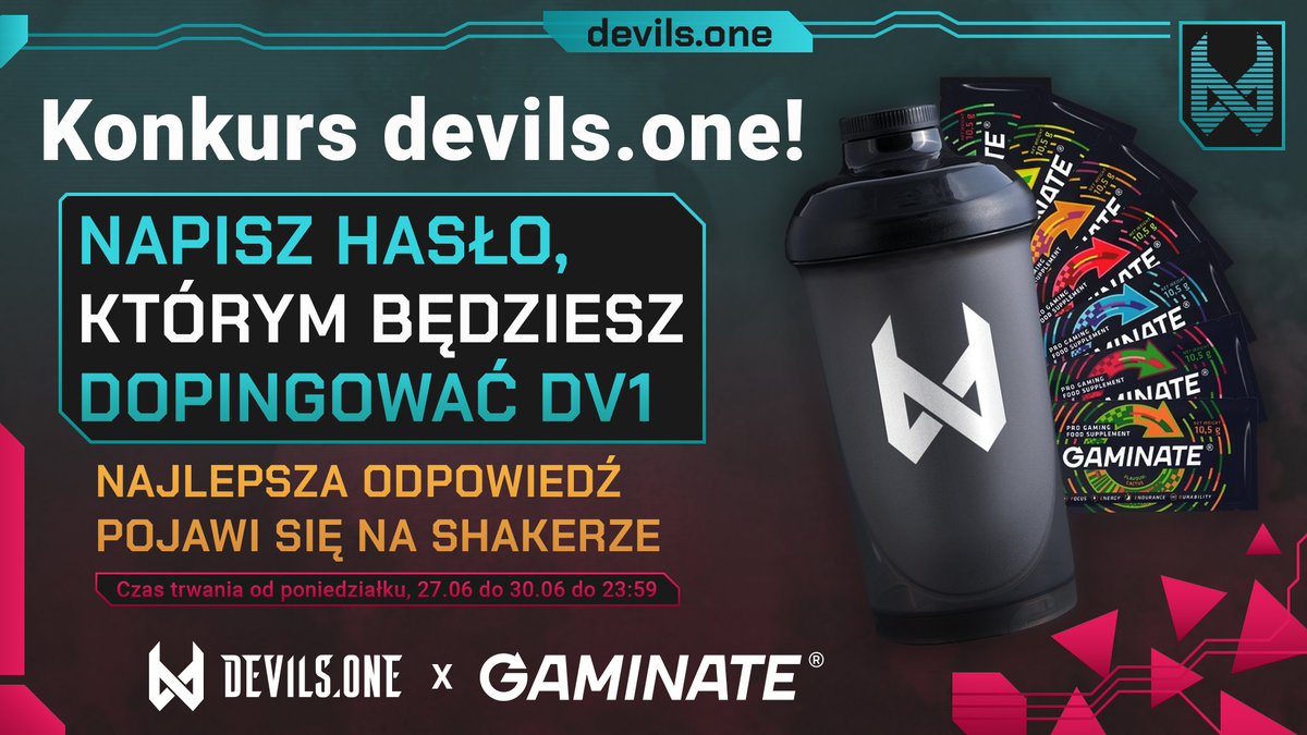 Razem z Gaminate przygotowaliśmy konkurs, w którym do wygrania będą 2 shakery z serii DV1 x Gaminate!🤩

Wystarczy wymyślić hasło dopingujące naszą drużynę LoL! Najlepsza odpowiedź pojawi się na naszym shakerze, a autorzy dwóch najlepszych haseł otrzymają nagrody od Gaminate!😈