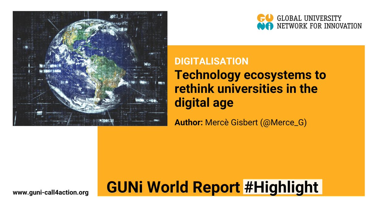 GUNi_net's tweet photo. #GUNiHighlight📑Technology ecosystems to rethink universities in the digital age
👤Mercè Gisbert (@Merce_G), full professor at
@universitatURV, coordinator of @argeturv and coordinator of a PhD Programme on Educational Technology
Read the article👉https://t.co/jscgEkrfhr https://t.co/2HERXVW76U