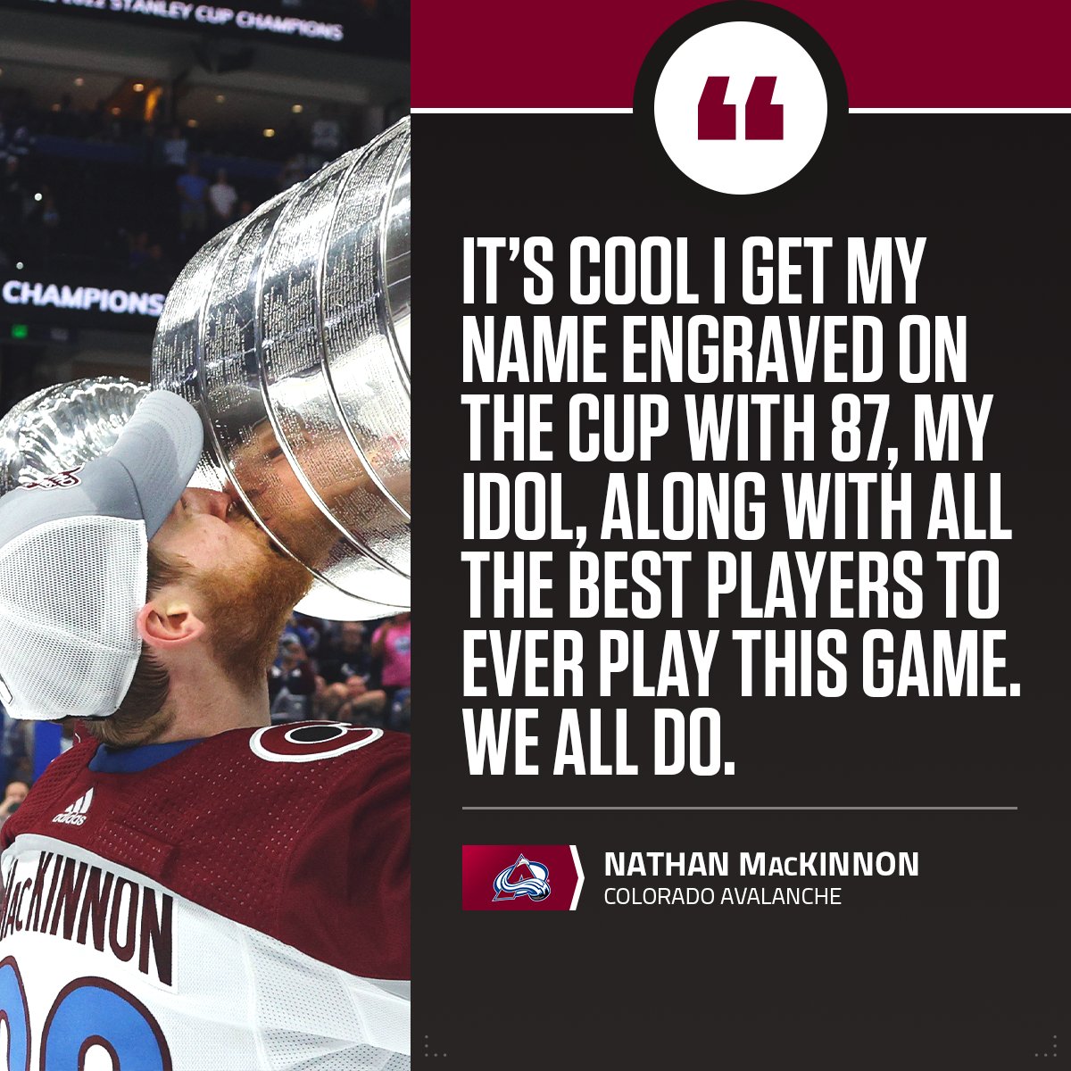 The #StanleyCup is going back to Cole Harbour, but this time it will be Nathan MacKinnon inviting his idol, Sidney Crosby, to celebrate his accomplishment.

#NHLStats: media.nhl.com/public/news/16…