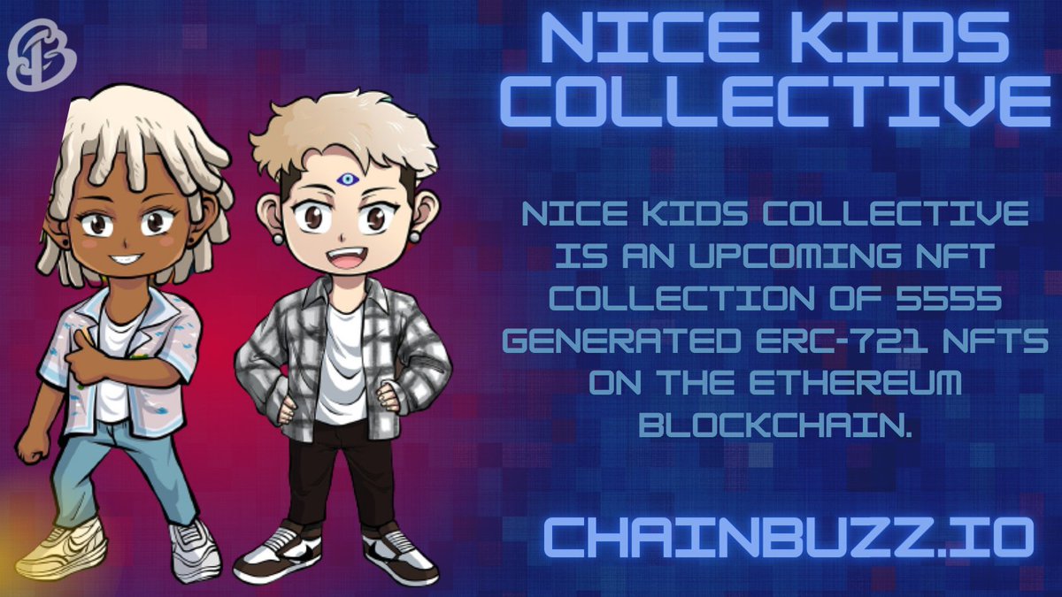 Chainbuzz_'s tweet image. Nice Kids is a unique hand-drawn collection inspired by Anime &amp;amp; Streetwear. Education and transparency are paramount to mainstream market adoption and we cater to doing just that!

Follow @Chainbuzz_ 
RT &amp;amp; Tag your Friends.

#NFTs #nftcollectors #NFTArts #NFTCommunity #NFTbuyers