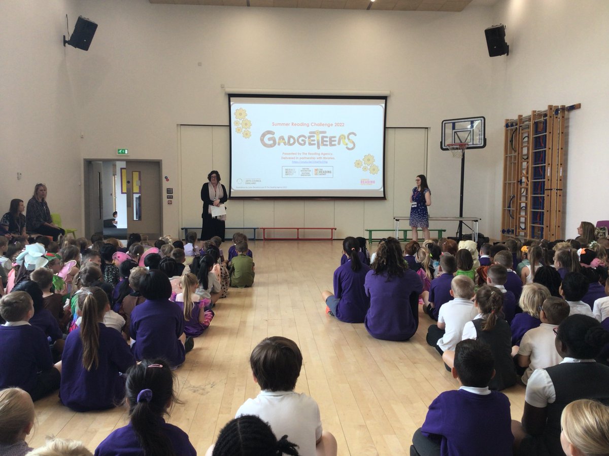TheCambridgePS's tweet photo. Thank you to Karen and Fran from Aldershot library for launching the Library Summer Reading Challenge at The Cambridge Primary School today! The children can't wait to sign up to the 'Gadgeteers' and read some amazing books. @TheCambridgePS @AldershotLib #inspiringmindstogether https://t.co/BiTgpale6g