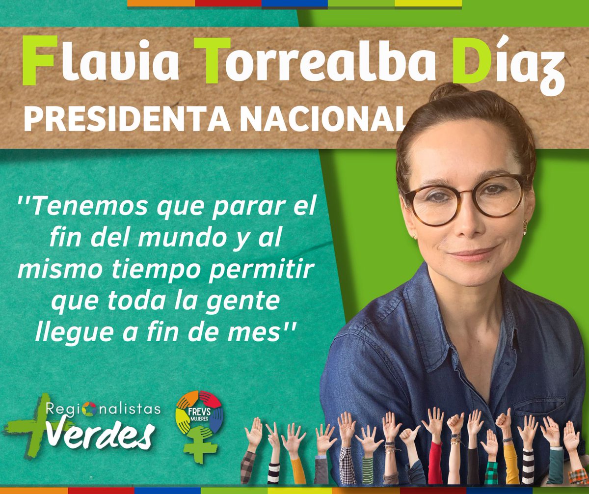 RegionalistaV's tweet photo. ¡Orgullos@s , Felices y muy emocionad@s con nuestra nueva Presidenta Nacional Flavia Torrealba ! Sabemos que nos seguirá representando con toda la energía Regionalista Verde que siempre la ha caracterizado #EcoPresidentaFREVS
#EcoFrevsUrbanoRural #EcoFrevs https://t.co/hzJ57oEPNM