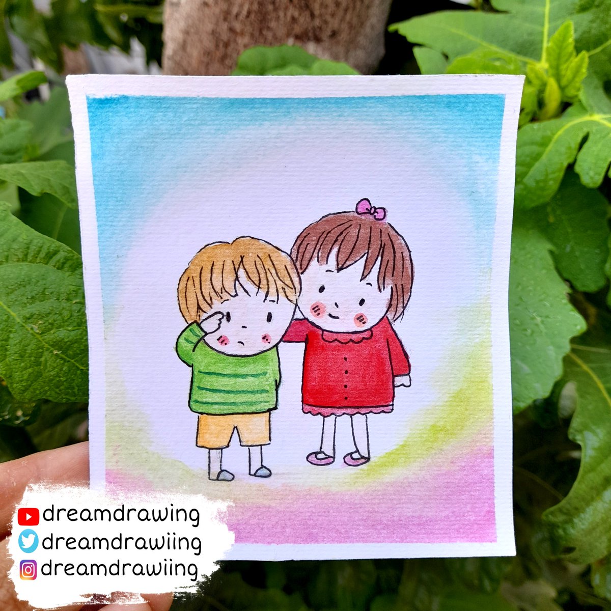 dreamdrawiing's tweet photo. Easy drawing | watercolor painting of a crying child being calmed by her friend |Sympathy

Click here to watch: 
https://t.co/ePkOcMRDFQ

#drawing #easydrawing #girldrawing #art #watercolor #watercolorpainting #watercolortutorial #painting #easypaintingidea #paintingidea https://t.co/Cc4ucdLG0E