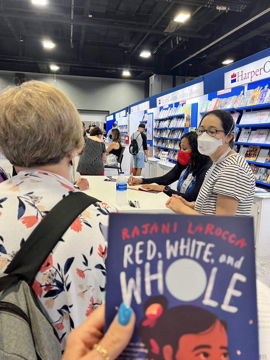 Emily Johnson (@allinlibrarian) on Twitter photo While standing in line to get a signed copy of Red, White, and Whole by @rajanilarocca a sneaky <a href="/JerryCraft/">Jerry Craft</a> swooped in and signed a copy of New Kid for a unsuspecting buyer! They are going to be stoked!!! So cool. (It took all my strength not to snatch it for myself!) #ALAAC22 While standing in line to get a signed copy of Red, White, and Whole by @rajanilarocca a sneaky <a href="/JerryCraft/">Jerry Craft</a> swooped in and signed a copy of New Kid for a unsuspecting buyer! They are going to be stoked!!! So cool. (It took all my strength not to snatch it for myself!) #ALAAC22