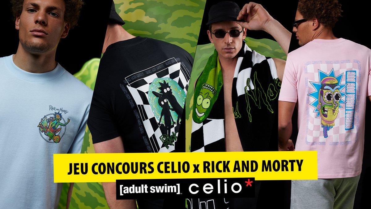 WarnerTVNext's tweet image. 🥒 JEU CONCOURS CELIO x RICK AND MORTY 🥒

Pour briller cet été avec ton gros QI et ton look de BG, @celio t'offre des lots de la nouvelle collection #rickandmorty !

Pour participer : RT + Follow @AdultSwimFrance &amp;amp; @celio 

TAS le 04/07. Règlement &amp;gt; adultswim.fr/concours