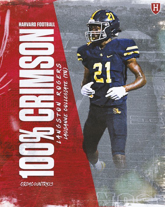 _Langston10's tweet photo. #AGTG 100% COMMITTED!! 🔴⚪️@CoachTimMurphy @Coach_Poppe @HarvardFootball @LausanneFB #CRIMCOUNTRY23 https://t.co/IGjLUGQDAf