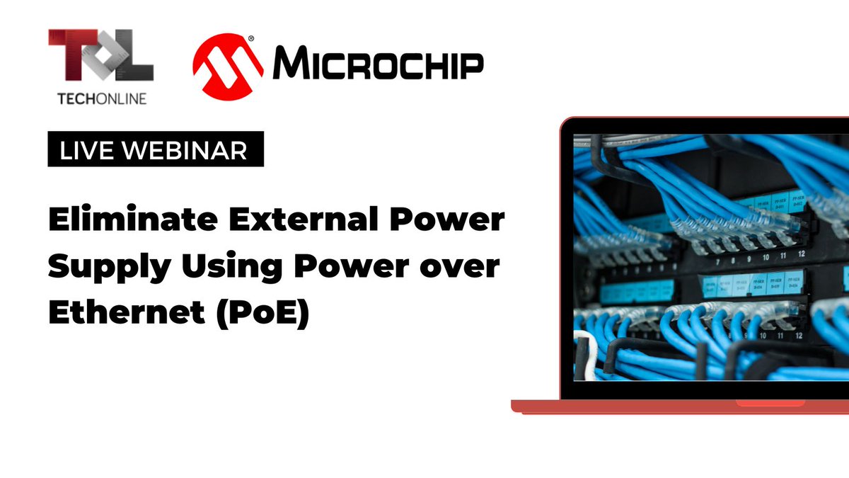 eetimes's tweet photo. In this #webinar, attendees will learn what #Power over #Ethernet (#PoE) is and why so many are using this #technology
🕑 June 29
9:00 am PDT
#Sponsored by @MicrochipTech & @ArrowGlobal
➡️ Register: https://t.co/lMcLzL5jHw
#TechOnline #EETimes #Engineering #Tech #TechWebinar https://t.co/gdH2UQlHlO
