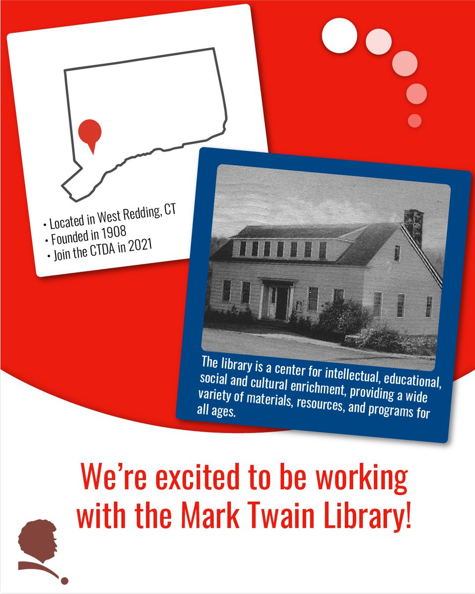 ctda_official's tweet photo. Happy #MemberMonday featuring the Mark Twain Library! Check out them out at @MTLRedding or their website https://t.co/JZOL60PL4o.

Go to the link in our bio to see their CTDA collection! https://t.co/T6VEDJbqzx